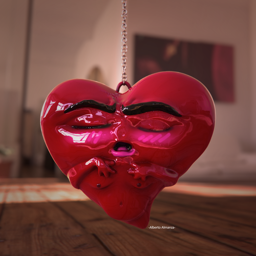 corazón llavero san valentin día enamorado Santo yaraaika llave anillo 3D print model - Mito3D