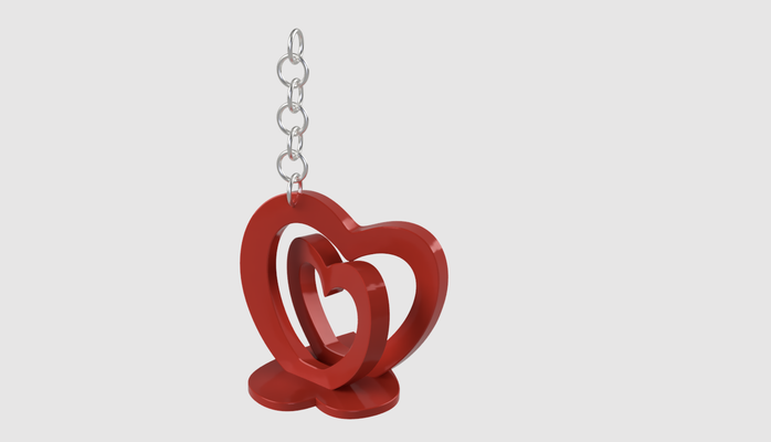 coração chaveiro 3d modelo arte amor acessório fofo lodekeychain charme idéia presente viciado moda keychaincollection design personalizado feito mão vida amante decoração 3d print model - Mito3D