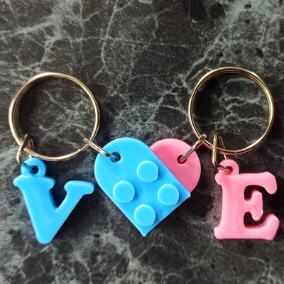 heart keychain valentine's day valent n gift valentine key ring 3d print model - Mito3D