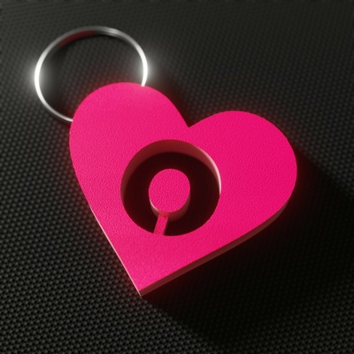cuore portachiavi lettera san valentino giorno 3d print model - Mito3D