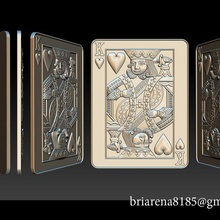 Herz König spielen Karte Anhänger Schmuck Skulptur Silber Gold wild Tier Halskette Jack Poker Kasino Roulette Spiel Diamant Emaille 3d print model - Mito3D