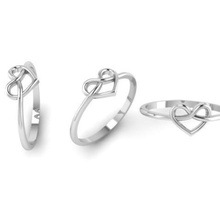 corazón nudo anillo la joyería amor 3d print model - Mito3D