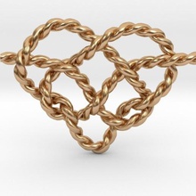 coeur noeud bijoux nœud cœur pendentif retombants 3d print model - Mito3D