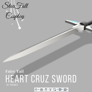 heart kruz sword - erza scarlet fairy tail anime cosplay 3d print model - Mito3D