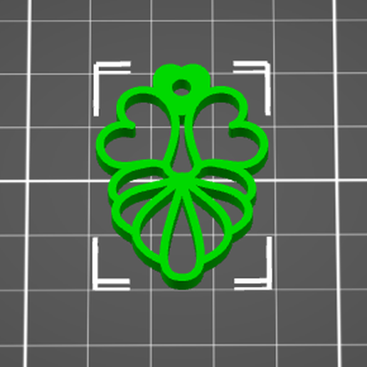 heart leaf pendant earring 3D print model - Mito3D