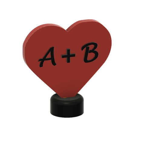 kalp mektup Valentin sevgili aziz st çift 3D print model - Mito3D
