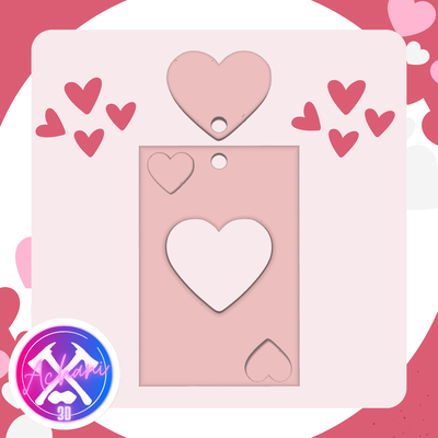 cœur lettre anneaux cerceaux boucles d'oreilles saint valentin journée fête spécial jeu jouant carte l'amour 3d print model - Mito3D