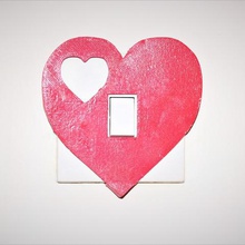 heart light switch cover home different decoration decor bedroom loveheart art kids love 3d print model - Mito3D