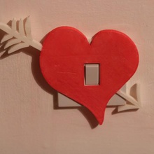 heart light switch cover home lightswitch love holidays decor decoration romantic uk ire irish ireland cupid arrow playroom girl 3d print model - Mito3D