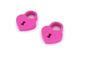heart lock ring jewelry gold valentine red love luck pink 3d print model - Mito3D