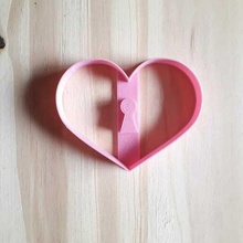 corazón bloquear Galleta cortador fondant arcilla febrero 14th san valentin día amor 3d print model - Mito3D