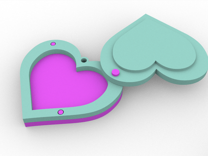 cuore medaglione 3d print model - Mito3D