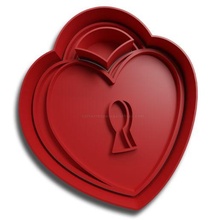 heart lock cookie cutter cutting padlock valentine valentine's day 3d print model - Mito3D