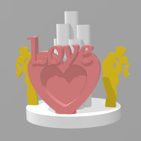 heart love various sweetheart framework vase flower loving couple decoration 3D print model - Mito3D