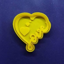 corazón amor Galleta cortador cortantes galletitas 3d print model - Mito3D