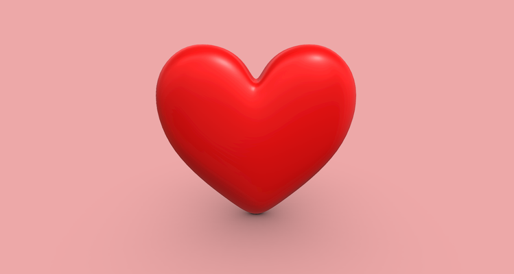 kalp aşk ifade emoji sanat heart love emoticon şefkat duygu sembol sevgili 3d model yazdırılabilir digital art low poly illüstrasyon tasarım stl 3d print model - Mito3D