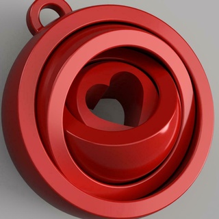 heart love gyroscope keychain 3d print model - Mito3D
