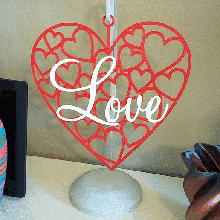 corazón amor colgando firmar abbymath monitor gancho percha soporte Arte enamorado san valentin día regalo presente decoración hogar casa partido celebracion celebrar divertido bandera 3d print model - Mito3D