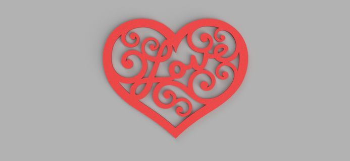 heart love wall picture Art 3d print model - Mito3D