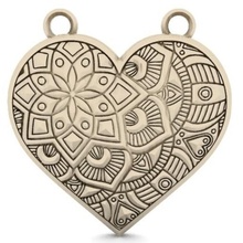 mandala do coração pingente jóias amor chaveiro 3d print model - Mito3D