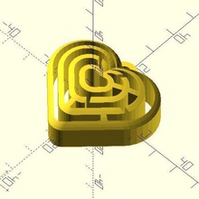 heart maze jewelry pendant gift keychain love openscad valentine customizer 3d print model - Mito3D