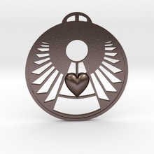 cuore mente angelo crop circle ciondolo gioielli ritagliare cerchio 3d print model - Mito3D