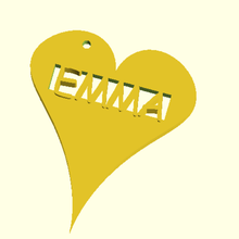 cœur modèle Emma clé bague Nom 3d print model - Mito3D