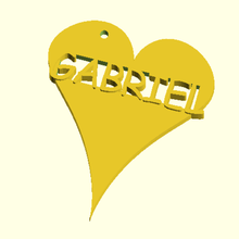 kalp model Gabriel anahtar yüzük ilk isim 3d print model - Mito3D