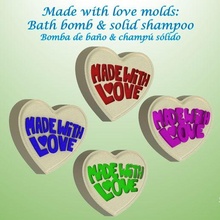 heart mold bath bomb solid shampoo molds mould press love 3d print model - Mito3D