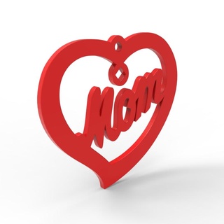 cœur maman porte clés art logo cadeau l'amour 3d print model - Mito3D