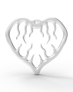 coração colar joalheria pulseira acessório cromada metal moda líquido 3d print model - Mito3D