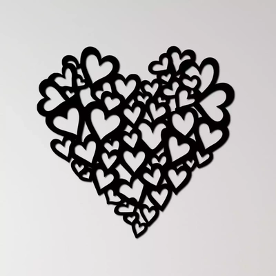 cœur of cœurs mur art l'amour symbole romantique affection conception modèle motif saint valentin interconnecté geste collage formes unité soucier expression amalgame lien sincère interminable 3d print model - Mito3D