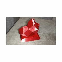heart origami support art bitten croquet decoration 3d bricoloup 3d print model - Mito3D