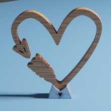 cœur ornement supporter l'amour art valentines cadeau 3d print model - Mito3D