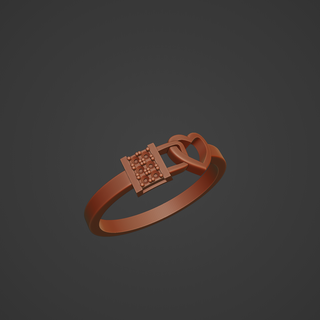 corazón candado joyería joya 3d impresión culto anillos compromiso 3d print model - Mito3D