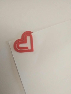 heart paper clip bookmark valentines day valentine book reading documents office 3d print model - Mito3D