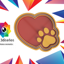 heart paws pet lovers cookie cutter from cookies pets y legs pcx3designs 3d print model - Mito3D