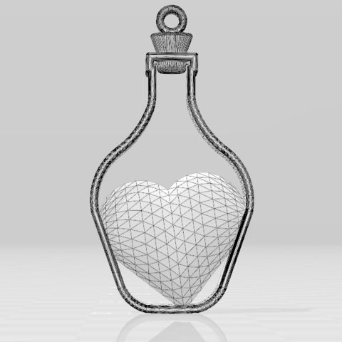 pendente cuore gioielli 3D print model - Mito3D
