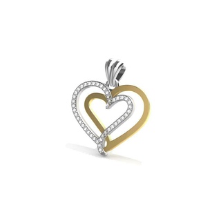 corazón colgante pendiente joyería joya brillante piedras gemas oro impresion3d 3d print model - Mito3D