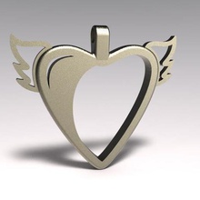 heart pendant jewelry fashion keyring keychain wings 3d print model - Mito3D