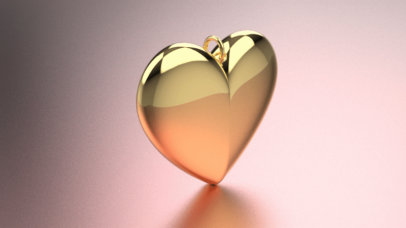 heart pendant - 3D print model - Mito3D