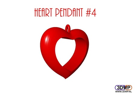 cœur pendentif 4 l'amour Valentin valentines Saint journée 3d print model - Mito3D