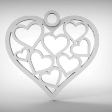 heart pendant 6 jewelry keychain keyring love valentine 3d print model - Mito3D