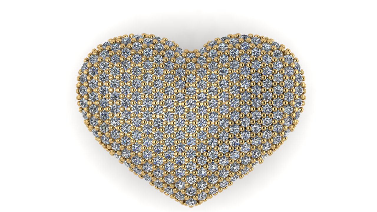 heart pendant full diamonds said fulldiamonds jewelry 3D print model - Mito3D