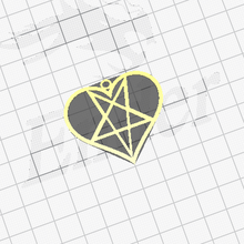 heart pentagram necklace earrings jewelry 3d print model - Mito3D