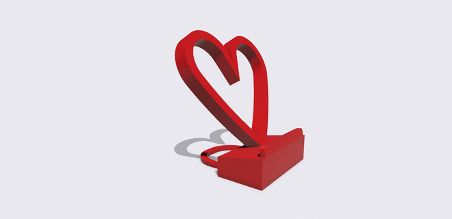 heart phone stand display tablet 3d print model - Mito3D