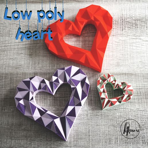 coração poli 3D print model - Mito3D
