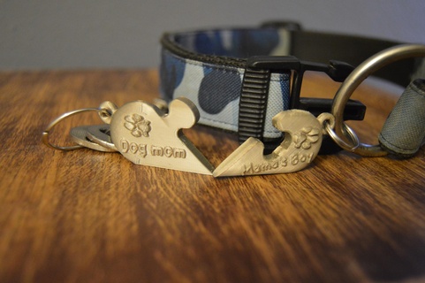 heart puzzle-shaped dog tag dog dog tag puzzle heart  3d print model - Mito3D