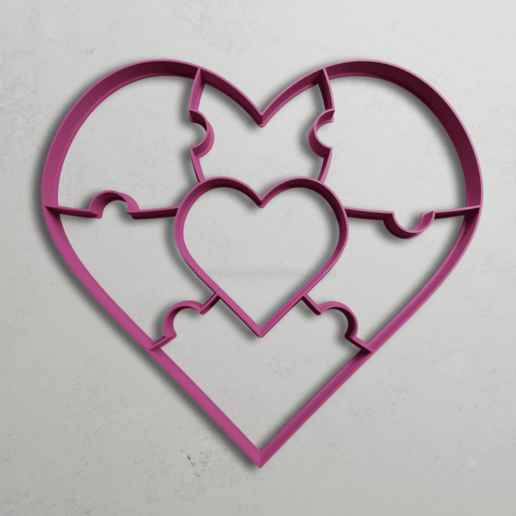 heart puzzle love valentine's day 3D print model - Mito3D