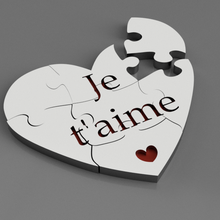 cœur puzzle Saint Valentin l'amour décoration 3d print model - Mito3D